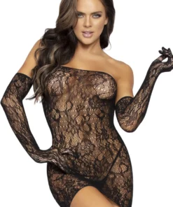 Leg Avenue Lace Tube Dress And Gloves