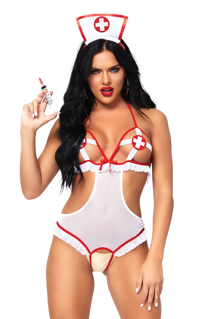 Leg Avenue Nighttime Nurse Bedroom Costume 1 Leg Avenue Nighttime Nurse Bedroom Costume