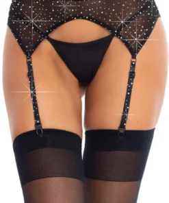 Leg Avenue Rhinestone Mesh Garter Belt Lingerie