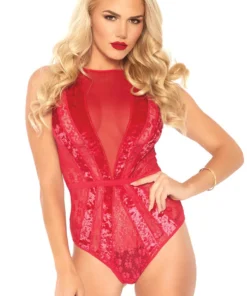 Leg Avenue Lingerie Velvet And Lace Teddy