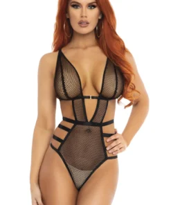 Leg Avenue Lingerie Strappy Net Teddy