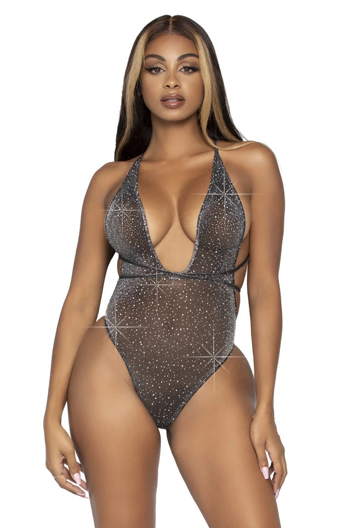 Leg Avenue Convertible Plunging Rhinestone Teddy Lingerie 9 Leg Avenue Convertible Plunging Rhinestone Teddy Lingerie