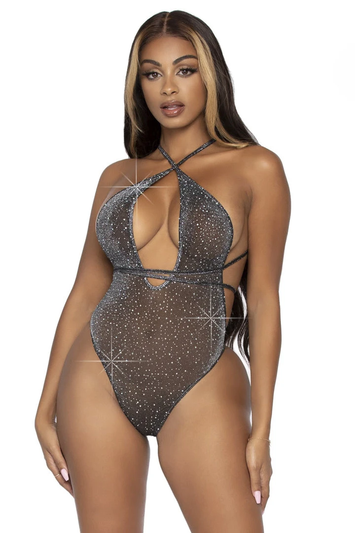 Leg Avenue Convertible Plunging Rhinestone Teddy Lingerie 3 Leg Avenue Convertible Plunging Rhinestone Teddy Lingerie