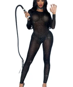 Leg Avenue Lingerie Sheer Rhinestone Catsuit