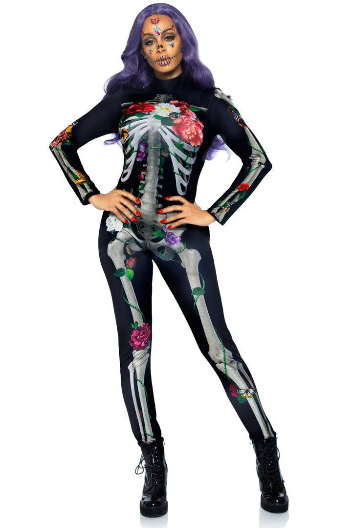 Leg Avenue Floral Skeleton Costume 2 Leg Avenue Floral Skeleton Costume