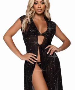 Leg Avenue Iridescent Floor Length Robe Lingerie