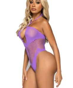 Leg Avenue Lingerie Hexi Net Halter Teddy