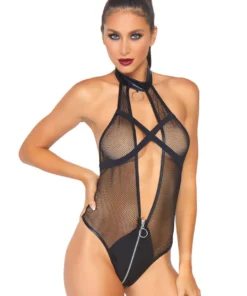 Leg Avenue Fishnet Plunging Teddy
