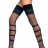 Music Legs Sheer Belted Stockings