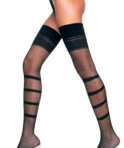 Music Legs Sheer Belted Stockings