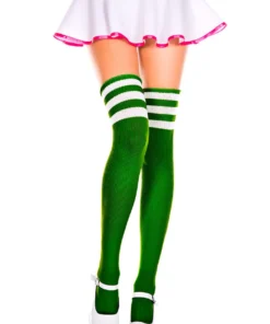 Music Legs Athletic Striped Thigh Highs Hosiery 56 Music Legs Athletic Striped Thigh Highs Hosiery