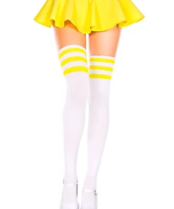 Music Legs Athletic Striped Thigh Highs Hosiery 87 Music Legs Athletic Striped Thigh Highs Hosiery