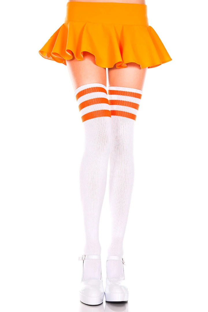 Music Legs Athletic Striped Thigh Highs Hosiery 37 Music Legs Athletic Striped Thigh Highs Hosiery