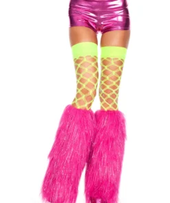 Music Legs Music Festival Wear Furry Neon Lurex Leg Warmers