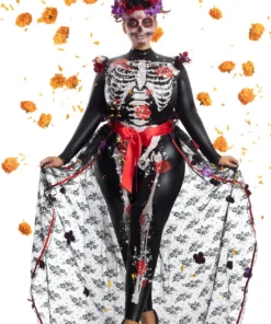 Party King Plus Size Rosas Day Of The Dead Costume 8 Party King Plus Size Rosas Day Of The Dead Costume