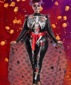 Party King Plus Size Rosas Day Of The Dead Costume