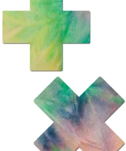3WISHES Pastel Tie-Dye Rainbow Cross Pasties