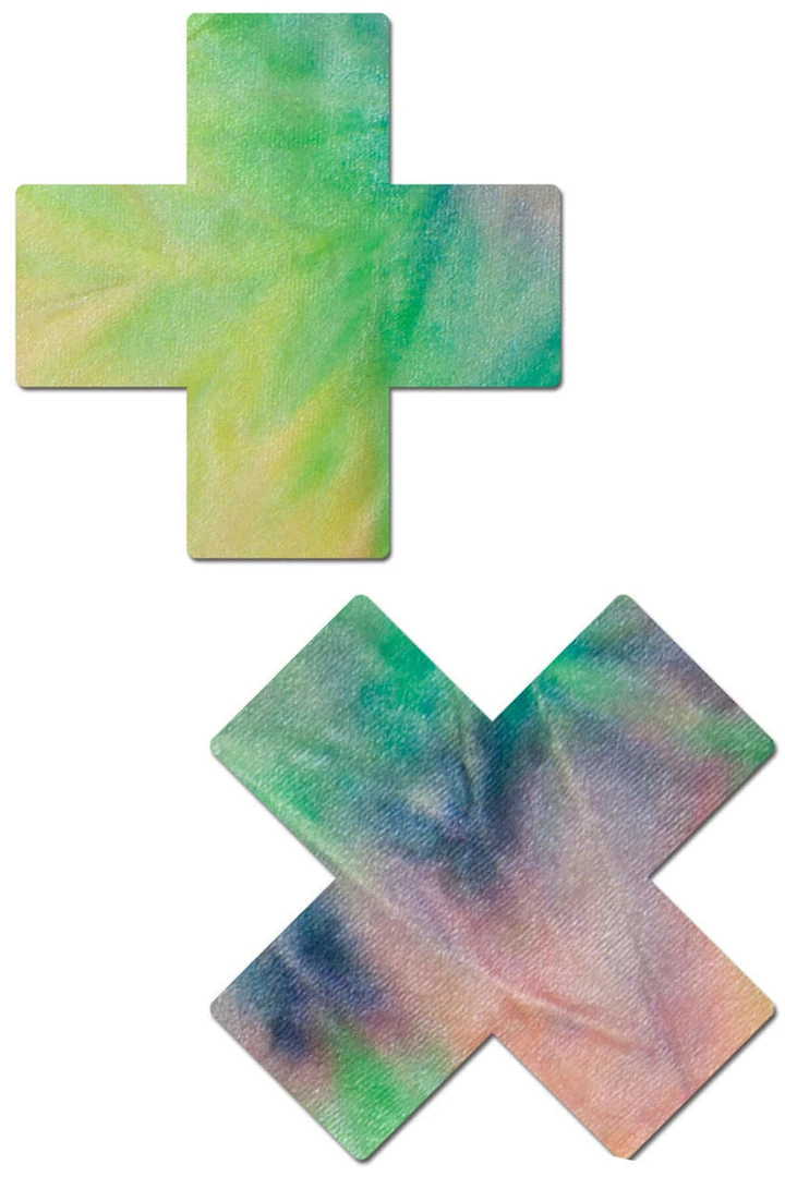 3WISHES Pastel Tie-Dye Rainbow Cross Pasties 2 3WISHES Pastel Tie-Dye Rainbow Cross Pasties