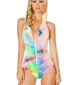 Roma Costume Hooded Tie Dye Romper Music Festival Wear
