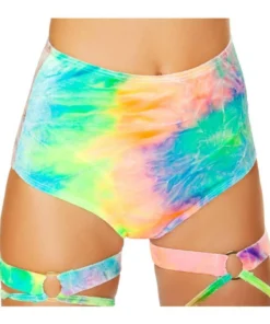 Roma Costume Tie Dye High Waisted Shorts Bottoms