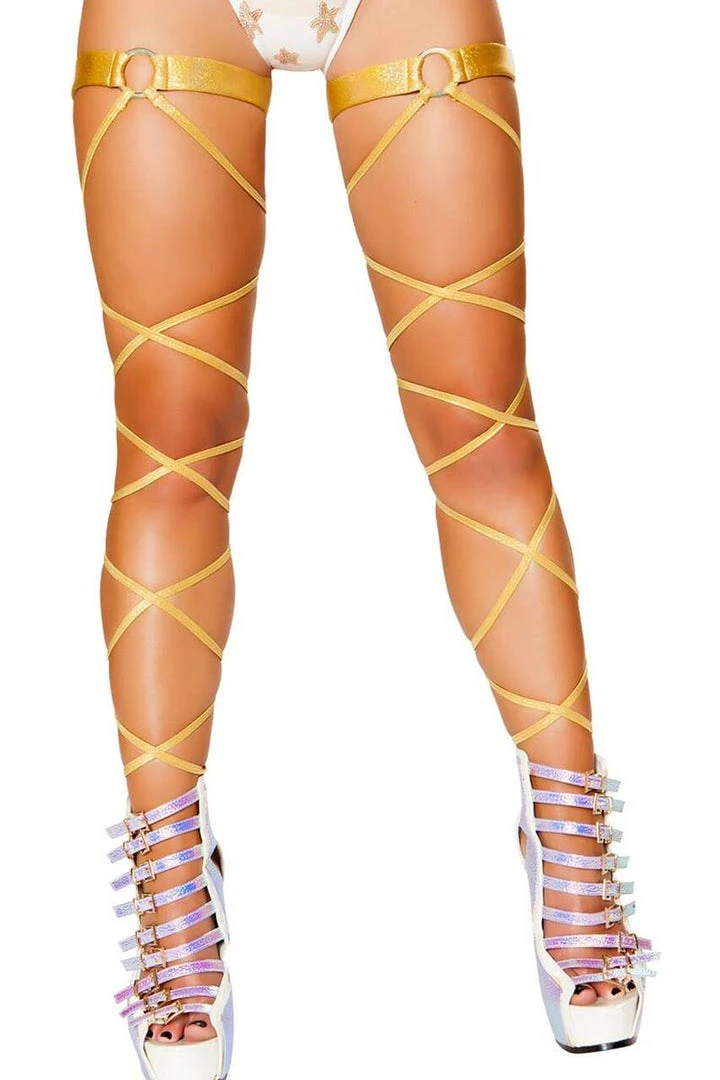 Roma Costume O-Ring Leg Wrap With Garter 2 Roma Costume O-Ring Leg Wrap With Garter