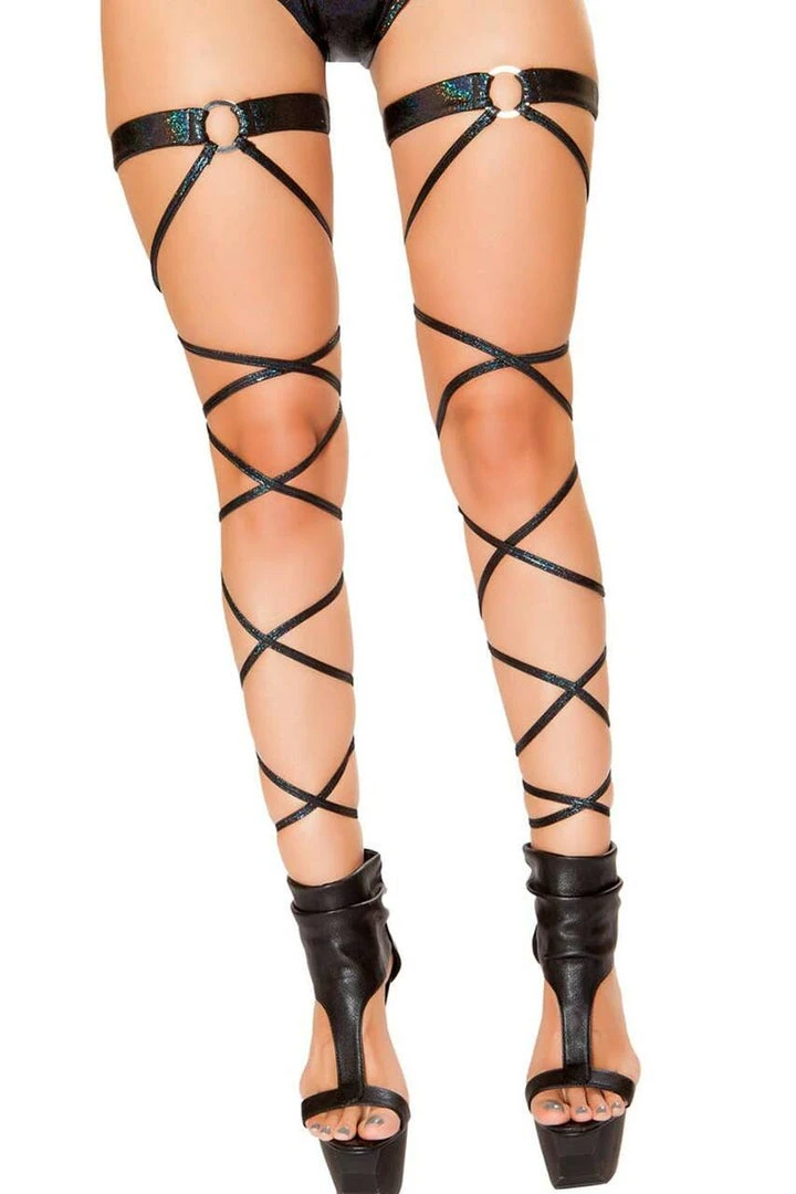 Roma Costume O-Ring Leg Wrap With Garter 4 Roma Costume O-Ring Leg Wrap With Garter