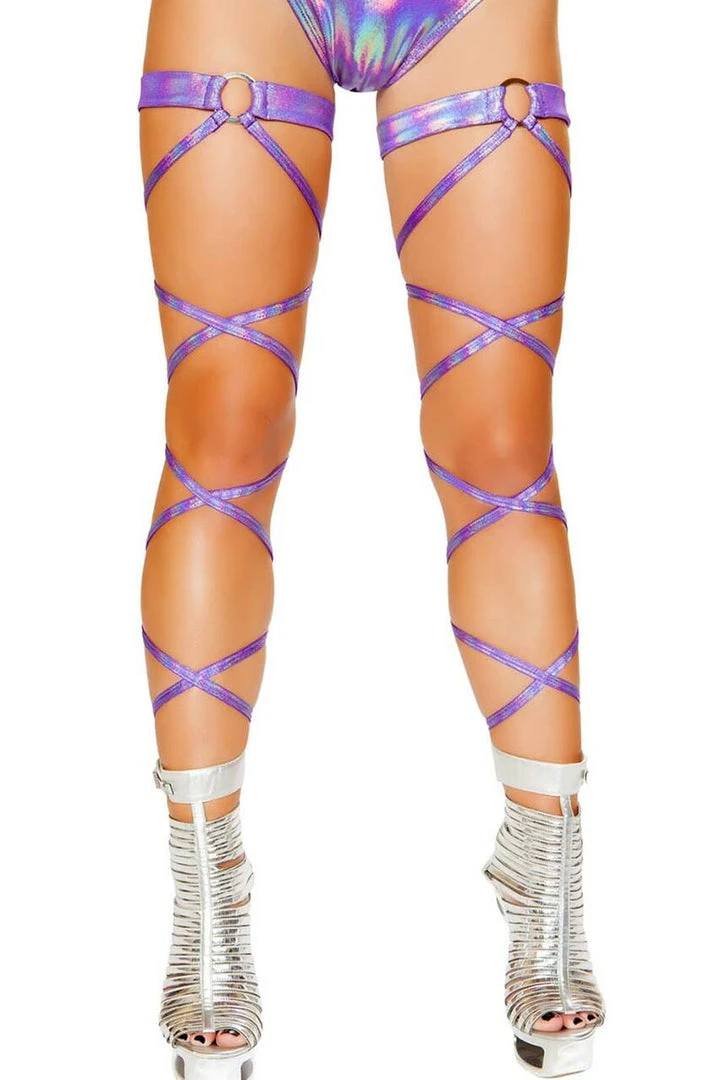 Roma Costume O-Ring Leg Wrap With Garter 3 Roma Costume O-Ring Leg Wrap With Garter
