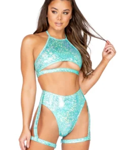 Roma Costume High Waist Garter Strap Shorts Clothing