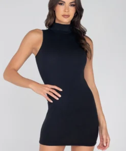 Roma Costume Ribbed Turtle Neck Dress Clothing