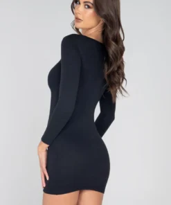 Roma Costume Ribbed Long Sleeve Mini Dress Clothing