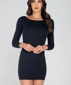 Roma Costume Ribbed Long Sleeve Mini Dress Clothing 9 Roma Costume Ribbed Long Sleeve Mini Dress Clothing