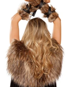 Roma Costume Accessories Faux Fur Viking Gloves