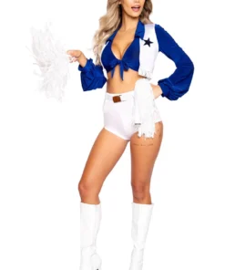 Roma Costume Blue And White Cheerleader Costume Sexy Halloween Costumes