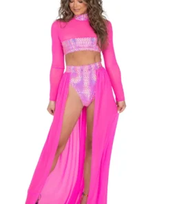 Roma Costume Sheer Open Skirt With Waist Band