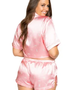 Roma Costume Plus Size LOVE Satin Pajama Set