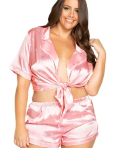 Roma Costume Plus Size LOVE Satin Pajama Set