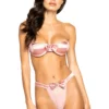 Roma Costume Satin Bra And Panty Set With Bow Accents Lingerie