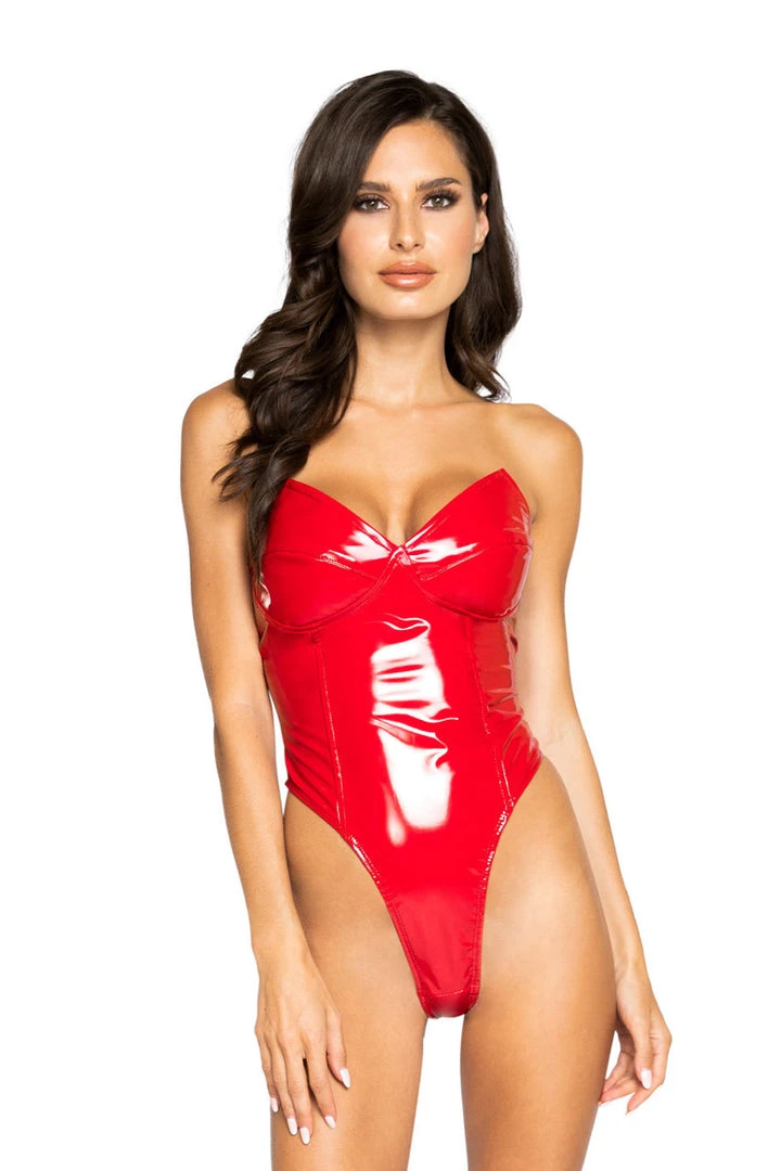 Roma Costume Vinyl Bodysuit With Back Zipper And Thong Back Lingerie 4 Roma Costume Vinyl Bodysuit With Back Zipper And Thong Back Lingerie