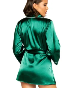 Roma Costume Elegant Green Satin Robe Lingerie