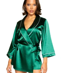 Roma Costume Elegant Green Satin Robe Lingerie 11 Roma Costume Elegant Green Satin Robe Lingerie