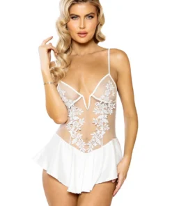 Roma Costume Floral Lace Applique Babydoll Lingerie
