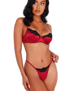 Roma Costume Lace And Satin Underwire Bra Set Lingerie