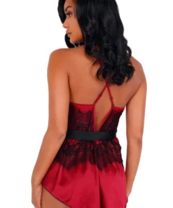 Roma Costume Sexy Satin And Eyelash Lace Babydoll