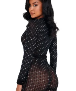 Roma Costume Bodystockings Sheer Glitter Bodysuit