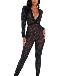 Roma Costume Bodystockings Sheer Glitter Bodysuit