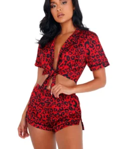 Roma Costume Leopard Heart Pajama Set Lingerie