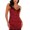 Roma Costume Lingerie Heart Leopard Chemise