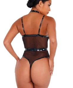 Roma Costume Strappy Vinyl Bodysuit