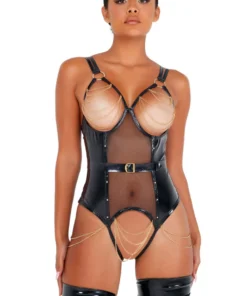 Roma Costume Vinyl Teddy With Chain Detail Teddy Lingerie 9 Roma Costume Vinyl Teddy With Chain Detail Teddy Lingerie
