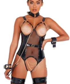 Roma Costume Vinyl Teddy With Chain Detail Teddy Lingerie 8 Roma Costume Vinyl Teddy With Chain Detail Teddy Lingerie